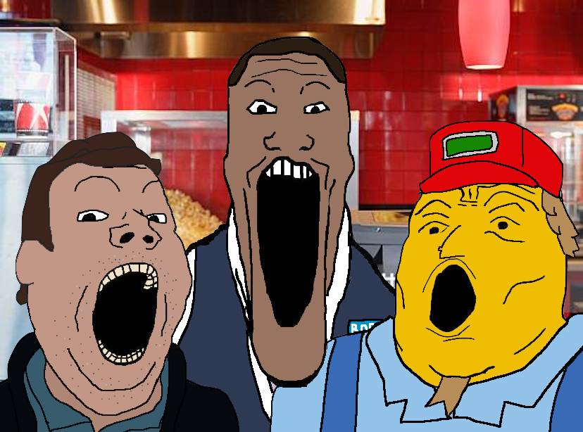 bane, gapejak, markiplier soyjak, tony soprano soyjak, soyjak trio, /tv/, 3soyjaks, baneposting, beard, black skin