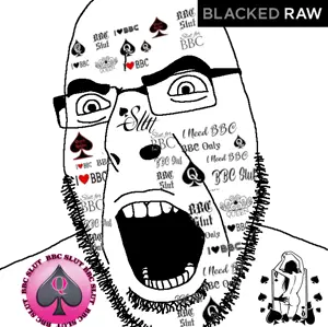 cobson, glasses, hair, open mouth, queen of spades, soyjak, spade, stubble, tattoo, text