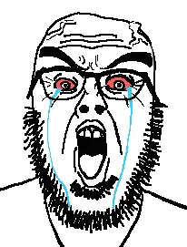waljak, bloodshot eyes, crying, glasses, open mouth, stubble, vein, white background