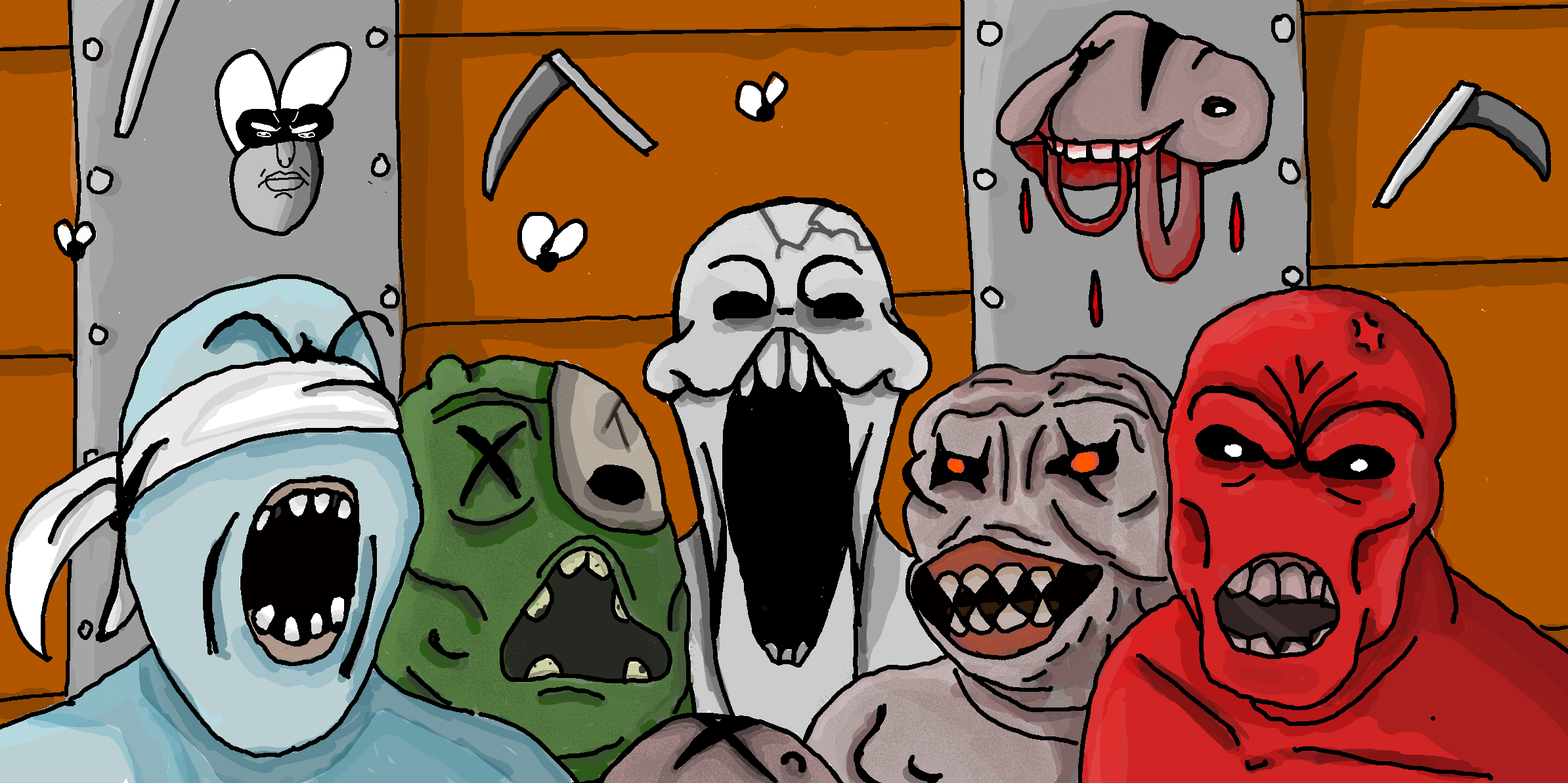 et, feraljak, gapejak, markiplier soyjak, tony soprano soyjak, animal, blindfold, bug, bugs, corpse