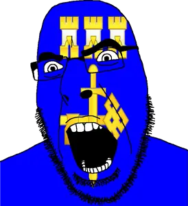 angry, castle, country, flag, glasses, hair, key, looking to the left, oblast, open mouth