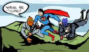 romanian schizo, joseph stalin, superman, bernd, cobson, back, belt, boot, buff, cape
