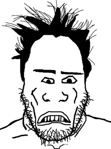 markiplier soyjak, cringeplier, 1soyjak, cringe, disgusted, hair, monochrome, soyjak, stubble, uncolored skin
