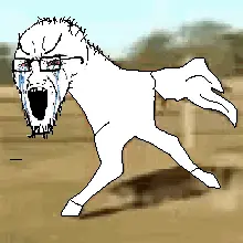 soyak, animal, animated, balding, bloodshot eyes, crying, glasses, hooves, horse, open mouth