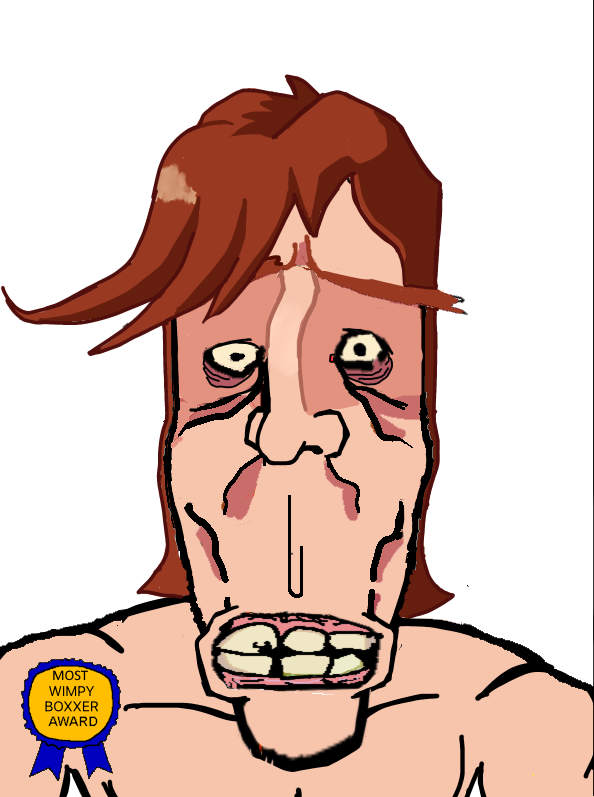 markiplier soyjak, euromutt, euromutt, 1soyjak, award, broken teeth, eyebrows, glass joe (punch out), hair, long hair