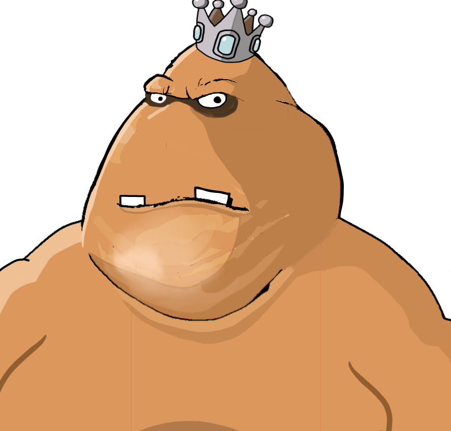 meximutt, 1soyjak, bald, closed mouth, crown, fat, king hippo (punch out), looking at you, looking to the right, no beard