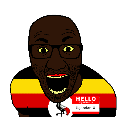 el perro rabioso, unknown, nonexistent nameflamboyant persons, bald, glasses, kiss yourself ugandan diddy noon, looking at you, name tag, open mouth, stubble