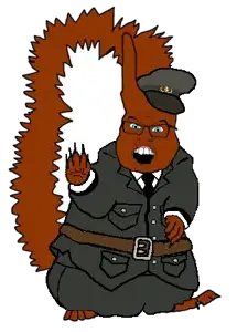 feraljak, feralsquirrel, squirreljak, animal, arm, belt, blue eyes, clothes, feet, fur
