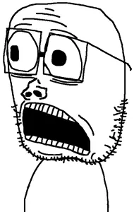 sackjak, glasses, looking at you, stubble, teeth, white background