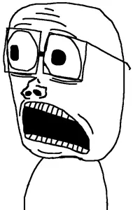 sackjak, glasses, looking at you, teeth, white background