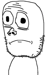 sackjak, sad sackjak, bald, no glasses, skinny, stubble, uncolored skin