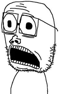 sackjak, glasses, looking at you, stubble, teeth, white background