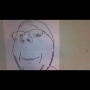 gapejak, wholesome soyjak, animated, glasses, looking at you, paper, real life, slideshow, stubble, video