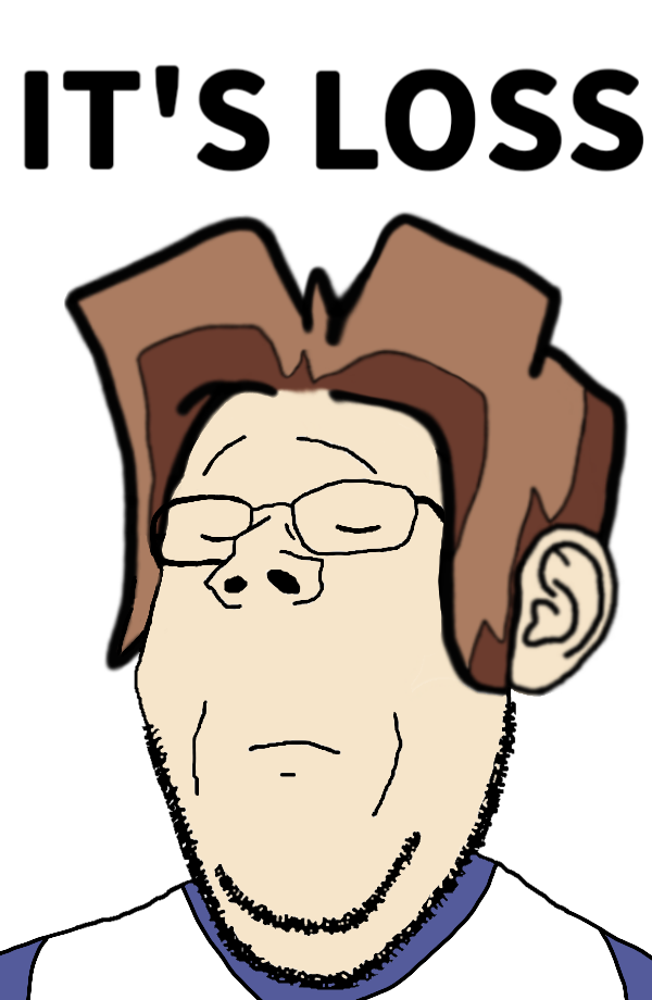 gapejak, wholesome soyjak, its over, brown hair, closed eyes, closed mouth, ctrl alt del (webcomic), ear, glasses, hair