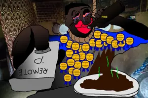 chudjak, chudjak front, jartycuck, patrick, jartycuck, slopjak, award, black skin, bloodshot eyes, crying