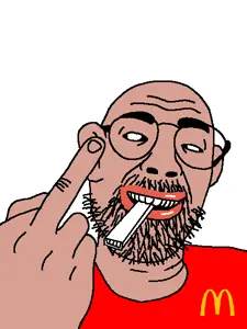 daedaluson, amerimutt, black sclera, brown skin, middle finger, vape