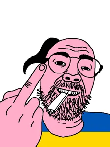 daedaluson, animal, hohol, middle finger, pig, pink skin, smile, ukraine