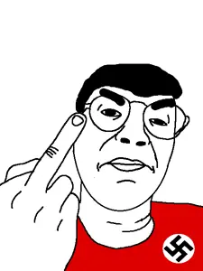 chudjak, daedaluson, angry, chud, hair, middle finger, nazism