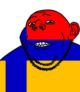 gapejak, gapealien, closed mouth, flag, glasses, grin, looking at you, norvahl, smile, soyjak