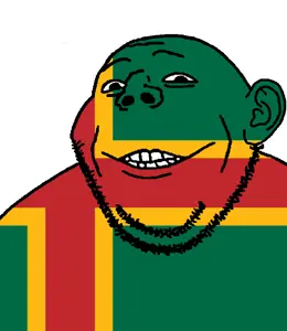 gapejak, gapealien, closed mouth, flag, glasses, grin, looking at you, smile, soyjak, stubble