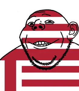 gapejak, gapealien, closed mouth, draeborg, flag, glasses, grin, looking at you, smile, soyjak