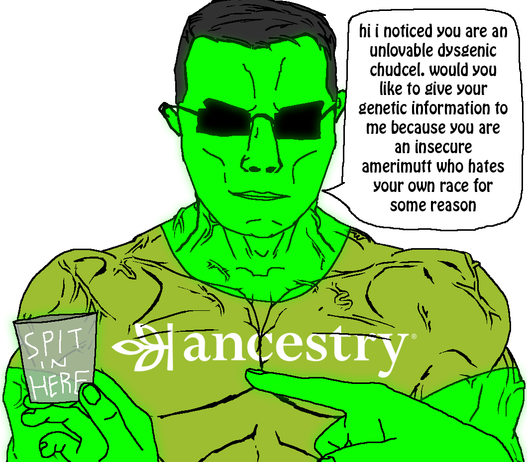 chudjak, chudjak front, muscular chud, glowie, ancestry, clothes, cup, glasses, glowing, green skin