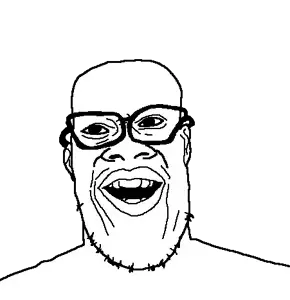 orgon, unknown, 1soyjak, bald, ear, eyebrows, eyes, front view, glasses, half body