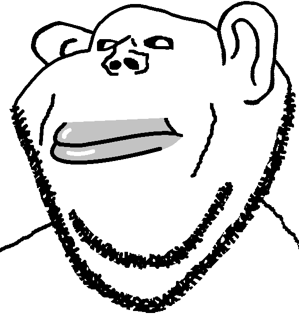 impish soyak ears, impish amerimutt, amerimutt, black sclera, closed mouth, ear, lips, mutt, neutral, soyjak