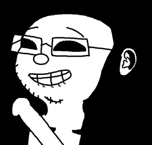 mintson, beard, black background, dildo, glasses, grin, horny, ominous