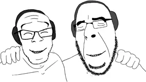 cobson, feraljak, no more brother wars, wholesome soyjak moments, animated, dance, friendship, happy, headphones, loop
