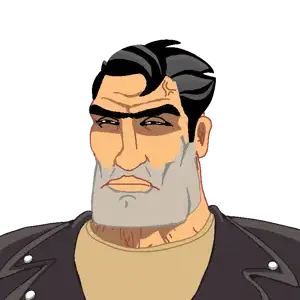 chudjak, perceptive chud, angry, ben (full throttle), buff, full throttle, jacket, leather jacket, video game, wrinkles
