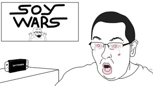 eric butts, excited soyjak, 2soyjaks, acne, arm, bloodshot eyes, crying, excited, glasses, hair