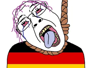 bernd, hanging troonjak, troonjak, ack, bloodshot eyes, crying, flag, germany, glasses, hanging