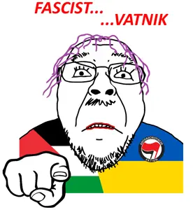 bernd, angry, antifa, glasses, palestine, pointing, pointing at viewer, stubble, text, ukraine