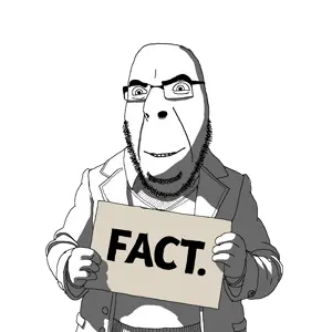 cobson, clothes, fact, holding object, holding sign, sign, suit