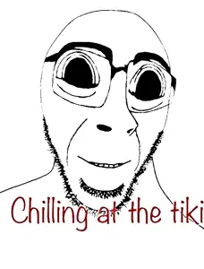 cobson, hornyson, hydrocephason, 4chan, chilling at the tiki, distorted, horny, meme