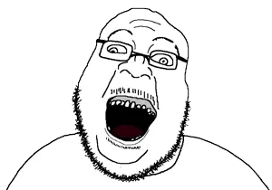 brightson, animated, beard, glasses, open mouth, transparent background