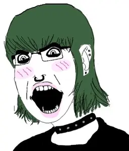 cobson, female cobson, femjak, blush, choker, clothes, ear, female, glasses, goth