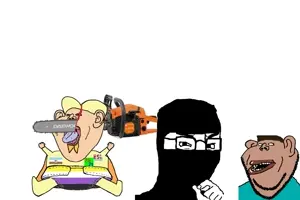 Cutting up some Minecraft 'tard Herobrine.jpg