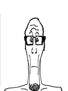 markiplier soyjak, neutralplier, bald, glasses, neutral, skinny, starving, stubble
