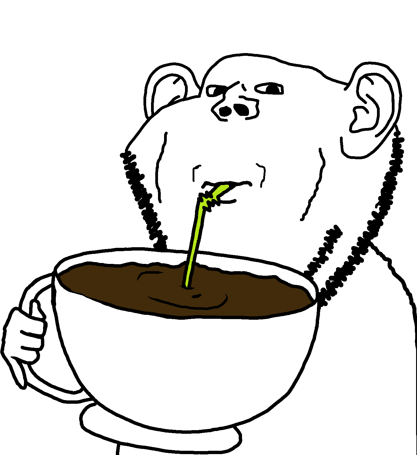 sisa9000, impish, impish soyak ears, remastered soyjaks, bald, beard, content, cup, ear, hands