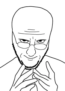 eviljak, glasses, hands, looking at you, soyjak, stubble
