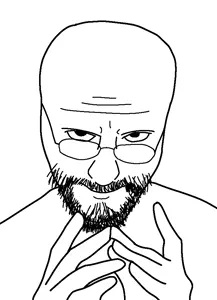eviljak, beard, glasses, hands, looking at you, soyjak