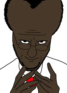 yakub, eviljak, big brain, black skin, glasses, nigger, soyjak, stubble
