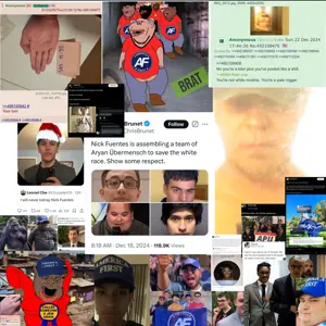 impish soyak ears, impish amerimutt, glowie, america first, chin, double chin, glowing, nazism, nick fuentes, racism