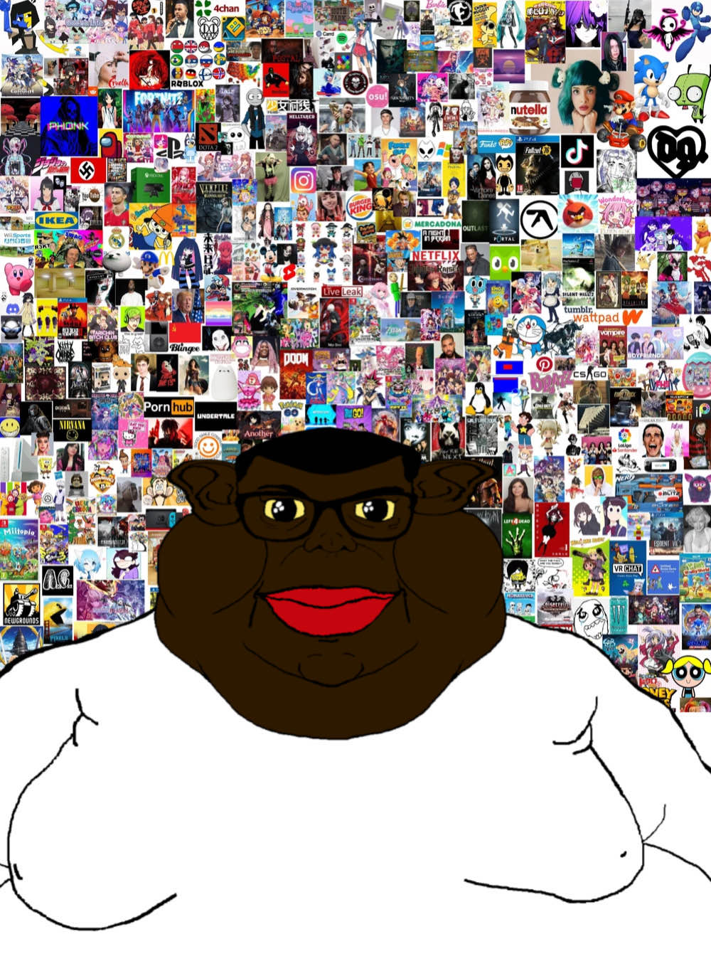 astolfo, baldi, boyfriend (friday night funkin'), donald trump, garfield, hatsune miku, luigi, mickey mouse, patrick bateman, rika furude