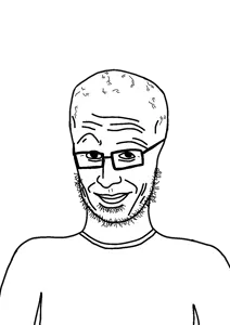 unijak, big brain, big forehead, clothes, glasses, lips, smug, stubble, transparent background, vein