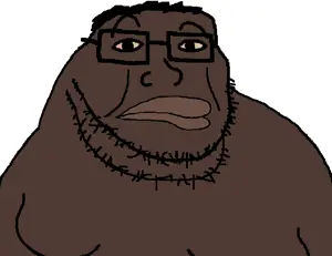 trollface, meximutt, mexitroll, black skin, chin, double chin, fat, glasses, lips, looking at you
