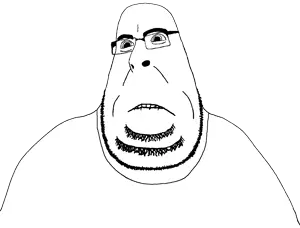 cobson, blobson, hornyson, hornyjaks, biting lip, clothes, distorted, fat, frown, glasses