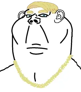 impish soyak ears, impish ameriaryan, impish amerimutt, aryan, aryan soyjaks, a10 eyes, ameriaryan, blonde hair, blue eyes, bushy eyebrows